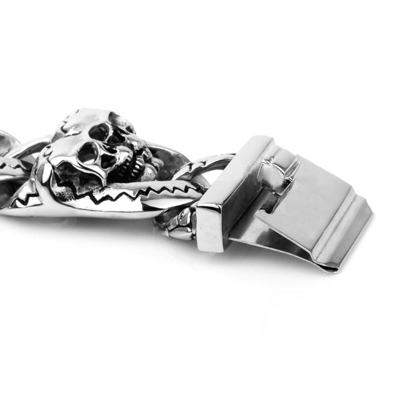 New Skull Men's Punk Titanium Steel Bracelet Ornament